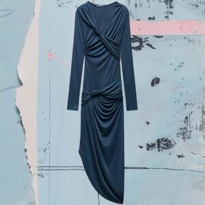 ZARA KNOTTED ASYMMETRIC DRESS ZW COLLECTION